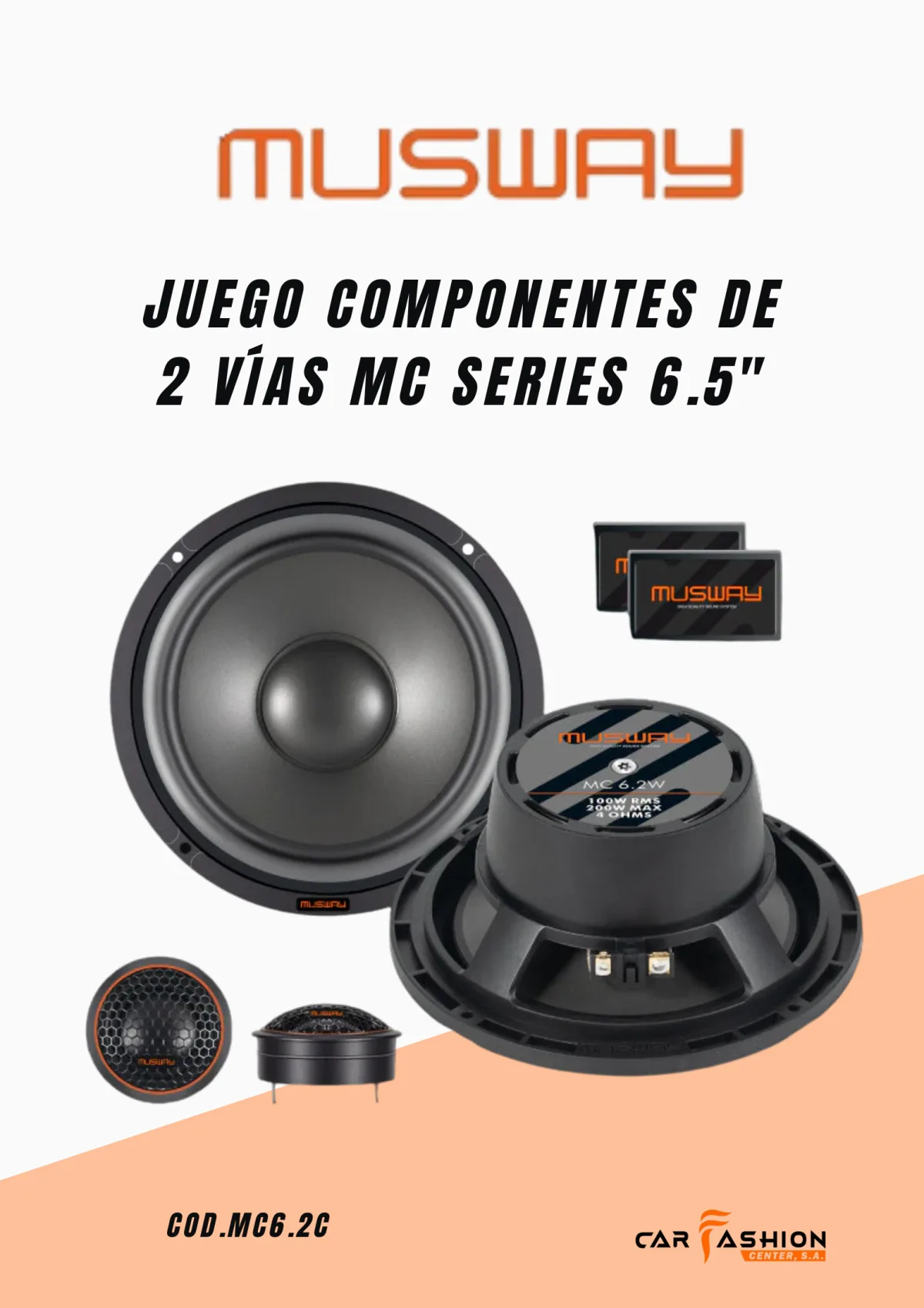 MUSWAY JUEGO COMPONENTE 6.5"  DE 2 VIAS